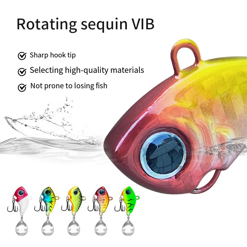 Señuelos de pesca 5g 7g 10g 15g 20g Metal giratorio VIB vibración Spinner cuchara pesca en hielo plantillas trucha cebos de pesca de invierno - imagen 4
