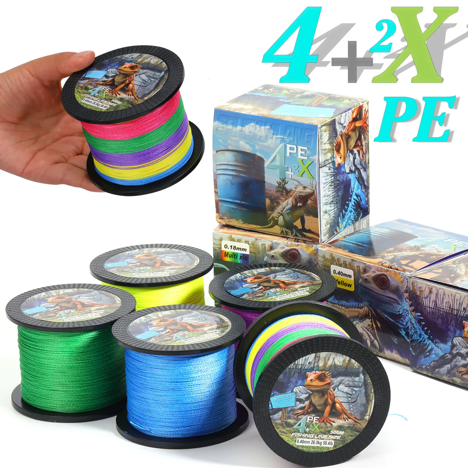 Sougayilang 500M X4 hilo de pescar trenzado multifilamento alambre de Pesca de carpa japonesa 13,2-58,4LB accesorios de Pesca línea de PE Pesca - imagen 4