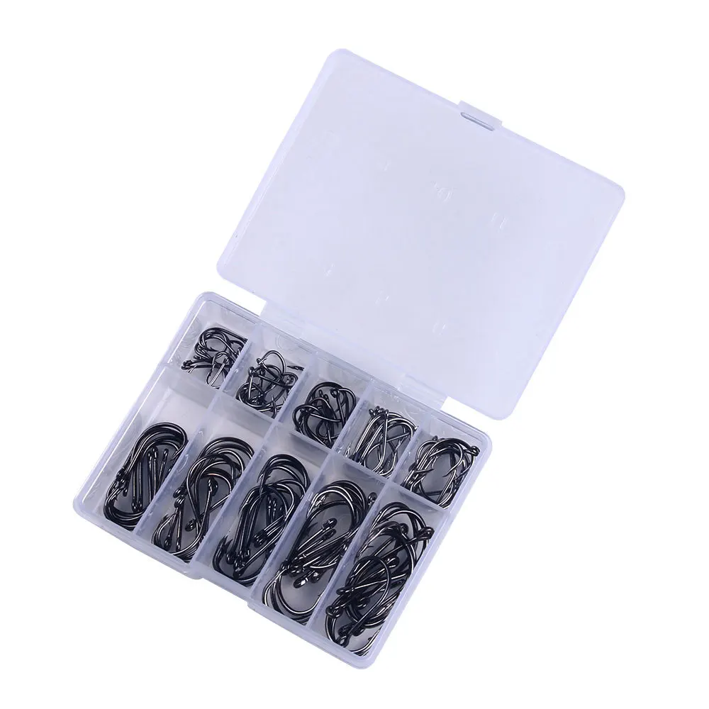 Juego de anzuelos de pesca con bucle de púas, pesca de carpa cruciana, anzuelo circular de ojos de mar, 100 Uds. # -12 #   Anzuelos Accesorios de Pesca Pesca - imagen 4