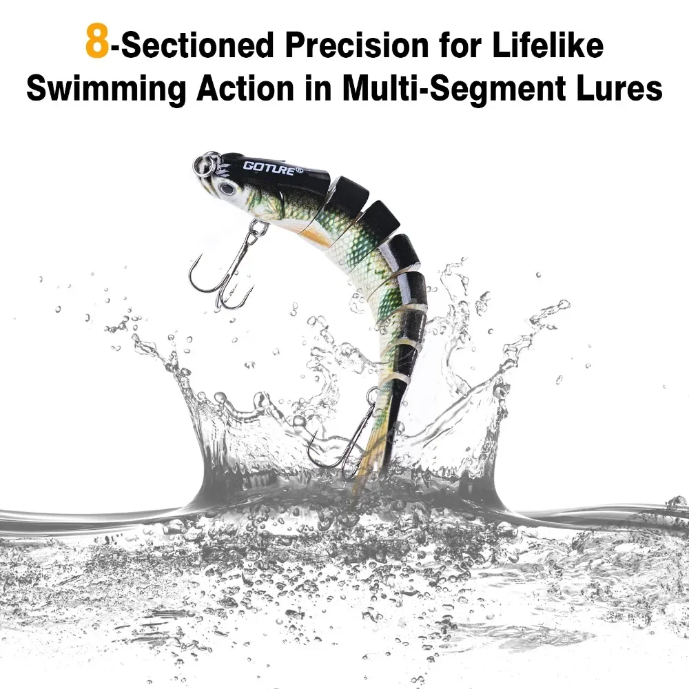 Goture Swimbait 13,6g señuelo multiarticular hundimiento lento señuelo de Pesca biónico Pesca lubina anzuelo triple aparejos de Pesca de carpa cebo duro - imagen 2