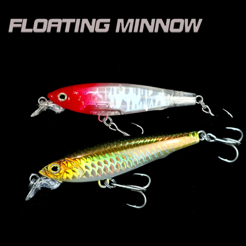 Jerkbait flotante con acabado láser DUODUOYU para lucio
