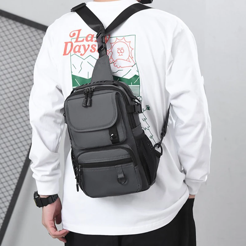 Bolsa de pecho de pesca para hombre, Mochila deportiva de caza, ciclismo, Camping, bolso cruzado, paquete de Señuelos de Pesca, EDC grande, bolsa de aparejo de viaje al aire libre - imagen 3