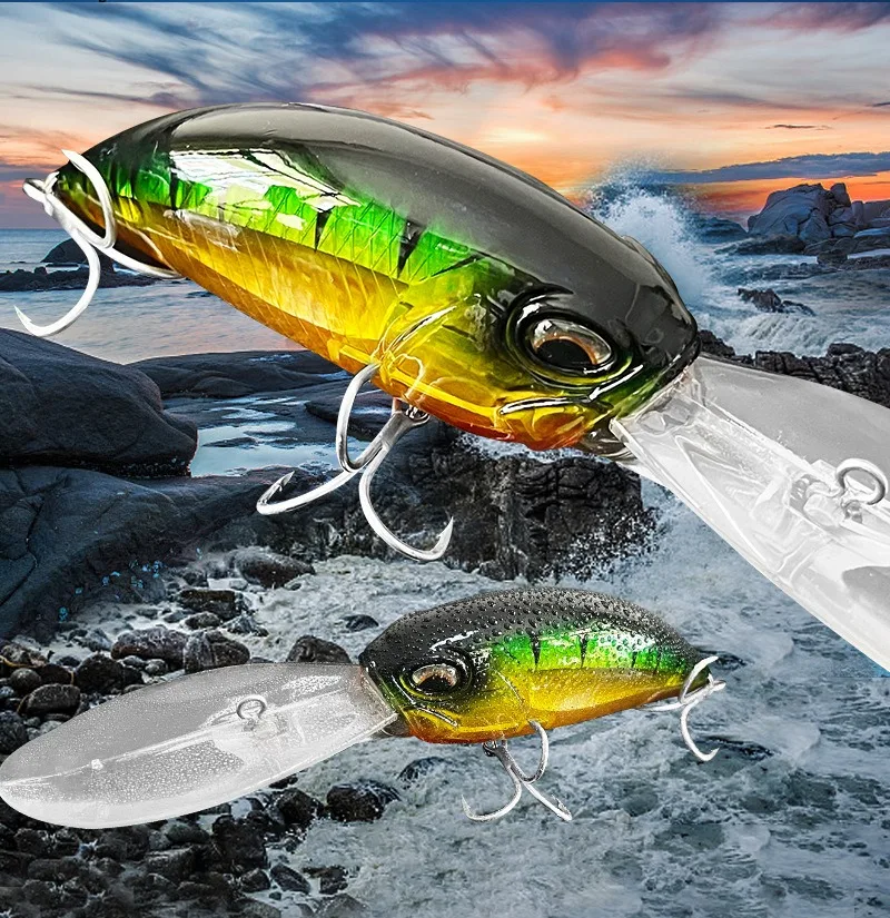 Crankbait AJLURES 41g vista lateral mostrando su perfil regordete