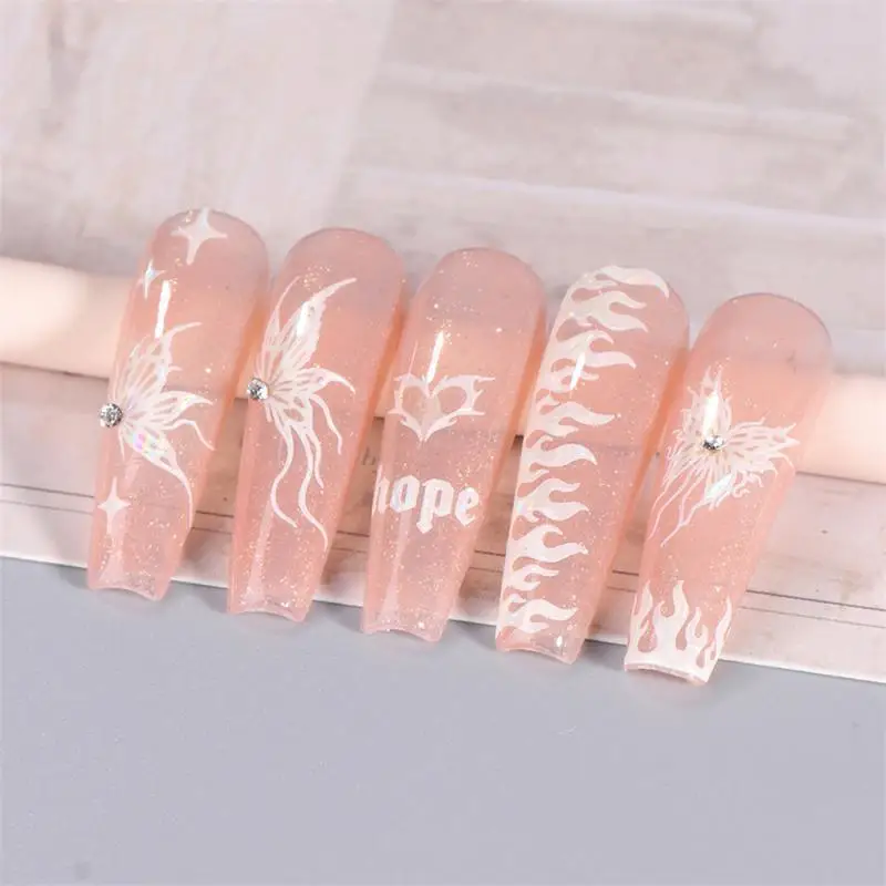 Pegatinas de diseño único para uñas, decoración de uñas en blanco y negro, líquido Astral, suministros y herramientas de manicura - imagen 5