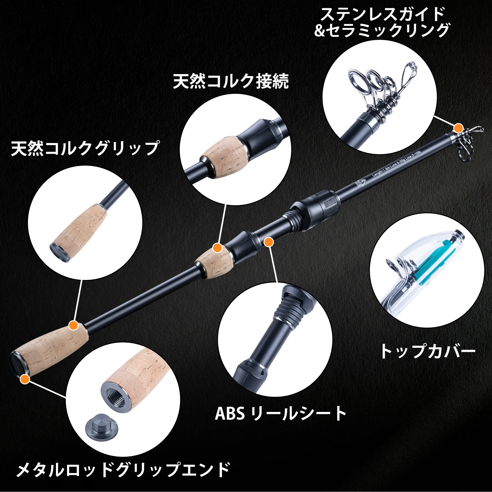 Goture VUONG MIST caña de pescar ultraligera en roca telescópica giratoria 3-20g mango de madera aparejos de pesca de fundición de carbono potencia M ML - imagen 2