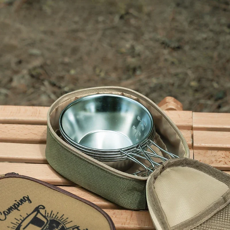 Bolsa de almacenamiento de tela Oxford para acampar, bolsa de vajilla de gran capacidad para Picnic, barbacoa, suministros de Camping al aire libre, bolsa de almacenamiento de utensilios de cocina - imagen 3