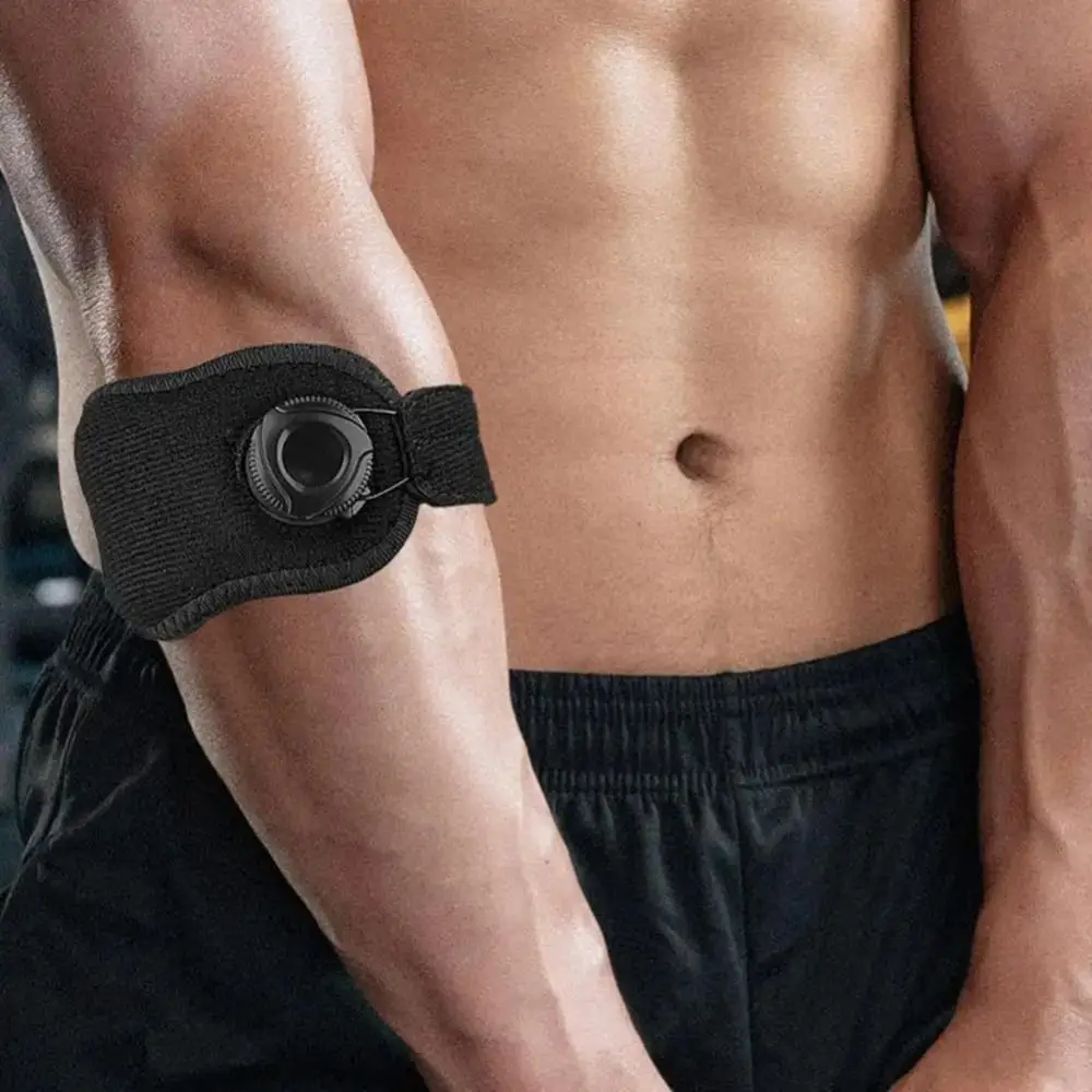 Perilla ajustable, banda de soporte para brazo, almohadilla de silicona integrada, codera gruesa para tenis, amortiguación antideslizante, correa para codo de Golf, tenis - imagen 4