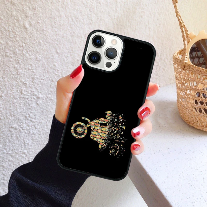 Funda iPhone con diseño motocross freestyle vista frontal