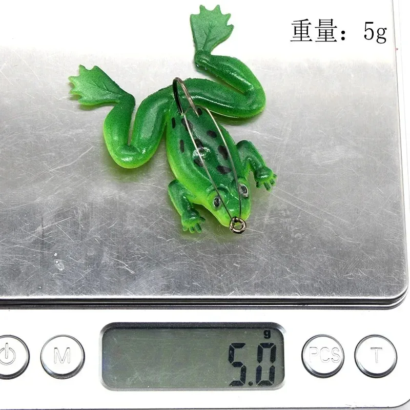 Señuelo con anzuelo de 6cm y 5g, cebo blando en forma de rana, señuelo Artificial, cebo de rana de imitación para pescar, 1 ud. - imagen 4