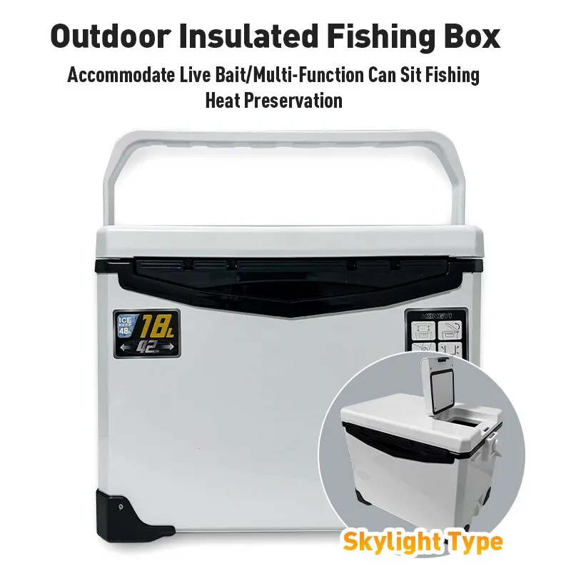 Caja enfriadora de pesca, caja de aparejos para tanque al aire libre, herramientas de almacenamiento de peces, mar, con agujeros de aire portátiles, 10L, 18L, 22L, 32L, 48L - imagen 5