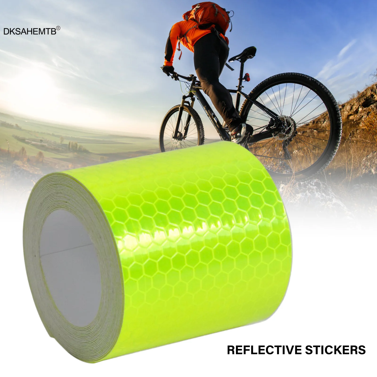 Pegatina reflectante para bicicleta, pegatina de advertencia de contorno, cinta reflectante de 5cm x 3m, accesorio para conducción nocturna, pegatina de seguridad reflectante - imagen 2