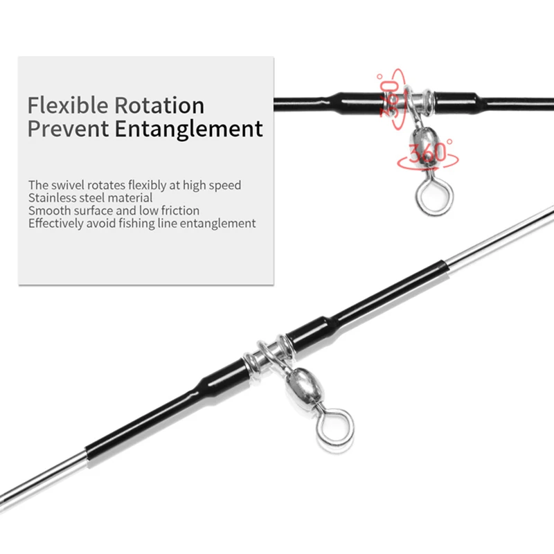 ZYZ 1 pieza de giratorios de acero inoxidable de alta resistencia antienredos, giratorios y broches de 40/50cm para herramienta de conector de pesca de agua salada - imagen 5