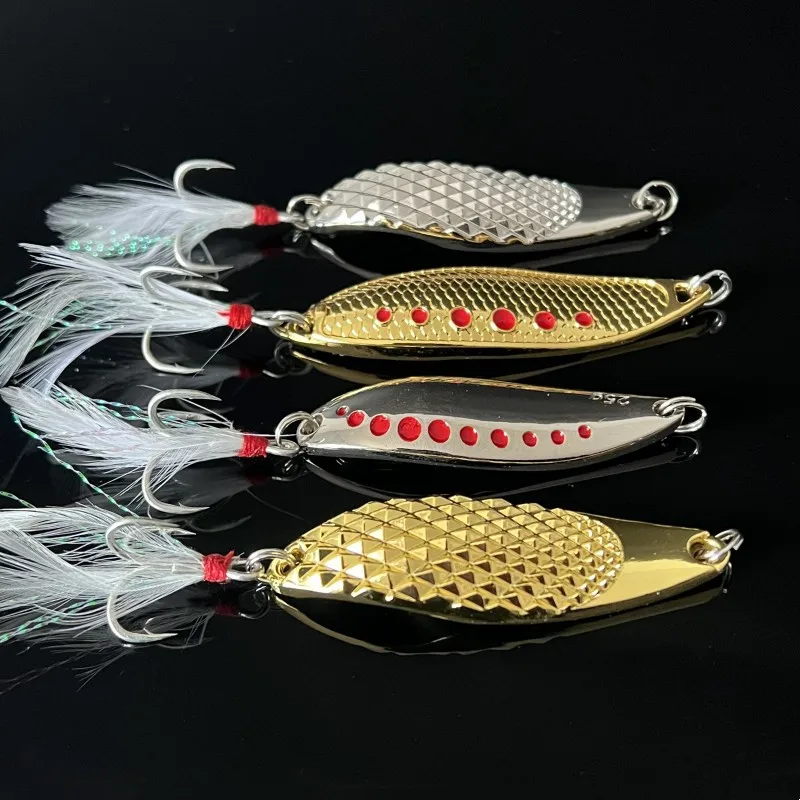 Señuelos duros de Metal para pesca, anzuelo de plumas, aparejos de pesca, 3g, 5g, 7g, 10g, 15g, 20g, 25g, 2 piezas - imagen 3