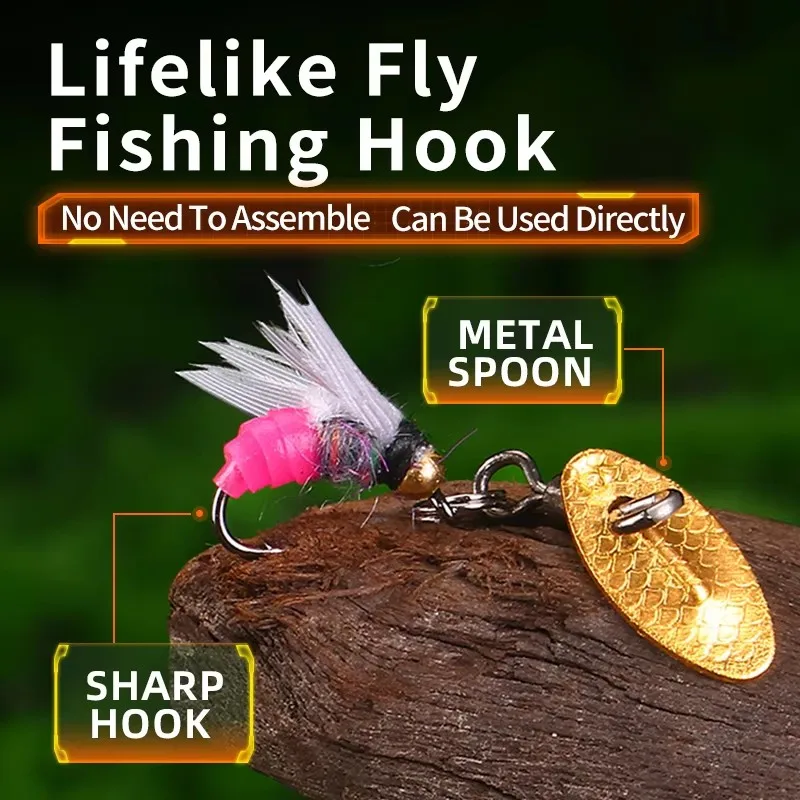 WEIHE Set pesca con mosca Tipo A – Micro señuelos para arroyos - imagen 5