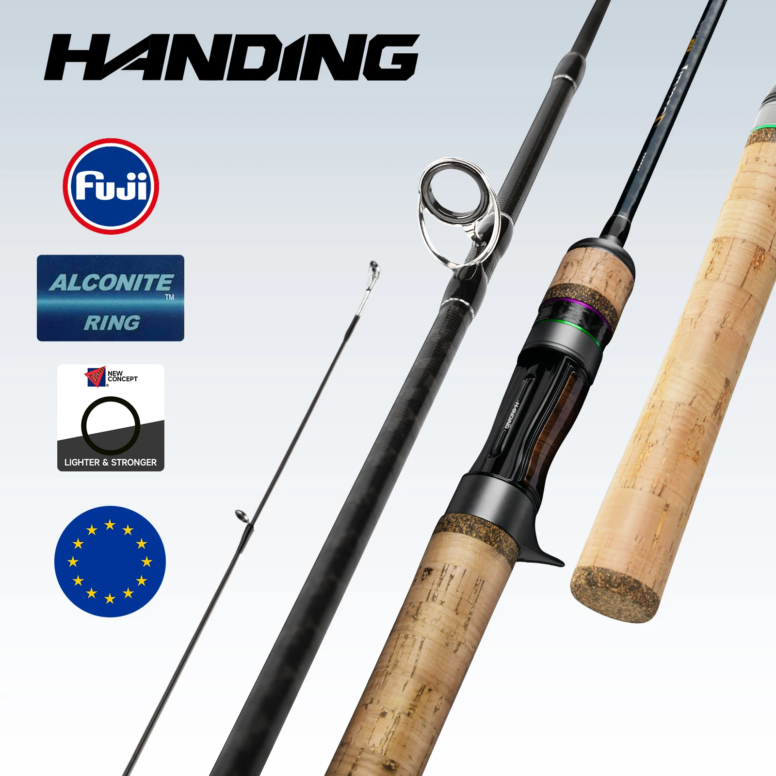 HANDING Magic L Trout Ultralight BFS Cañas de pescar desde el almacén de España, fibra de carbono de 30 toneladas, anillas Fuji, mango de corcho con sonido UL/L