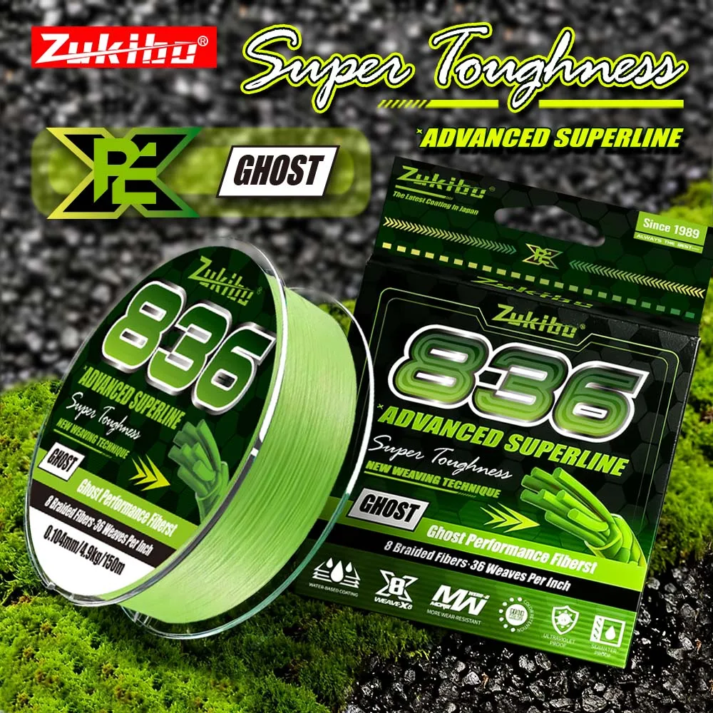 Línea Trenzada Zukibo Ghost 836 – 8 Hebras Multifilamento Ultra Suave