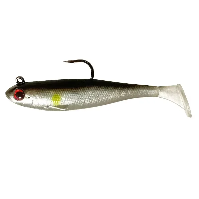 Cebo suave giratorio preinstalado de 9cm con anzuelo, Wobblers de Jigging, cebos de agua salada, señuelos blandos, Señuelos de Pesca para lubina - imagen 4