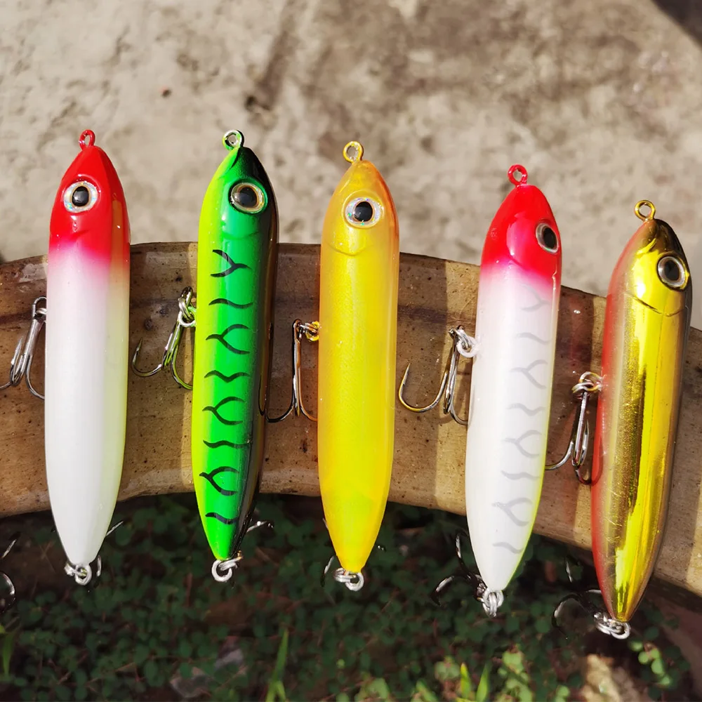 Señuelo tipo lápiz Topwater, 10cm, 12g, Señuelos de pesca de superficie, cebo Wobbler flotante de tiro largo, Heddon de agua dulce, señuelo súper Spook - imagen 5