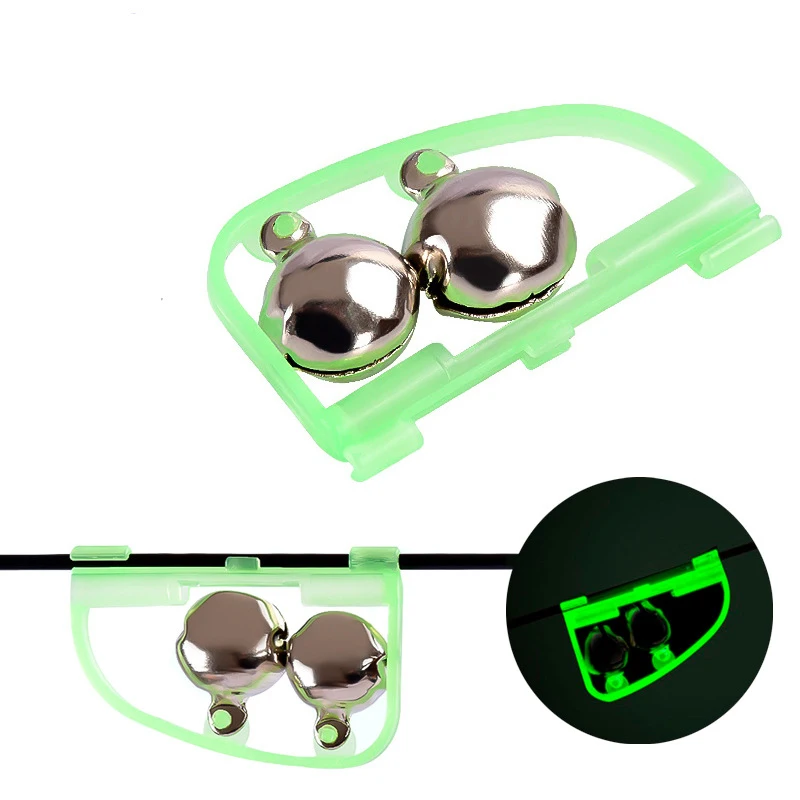 Anillo de campana de pesca de plástico, herramientas de pesca nocturna con Clip, alarma de mordida de caña, accesorios portátiles de aparejos de pesca rápidos, 5 piezas