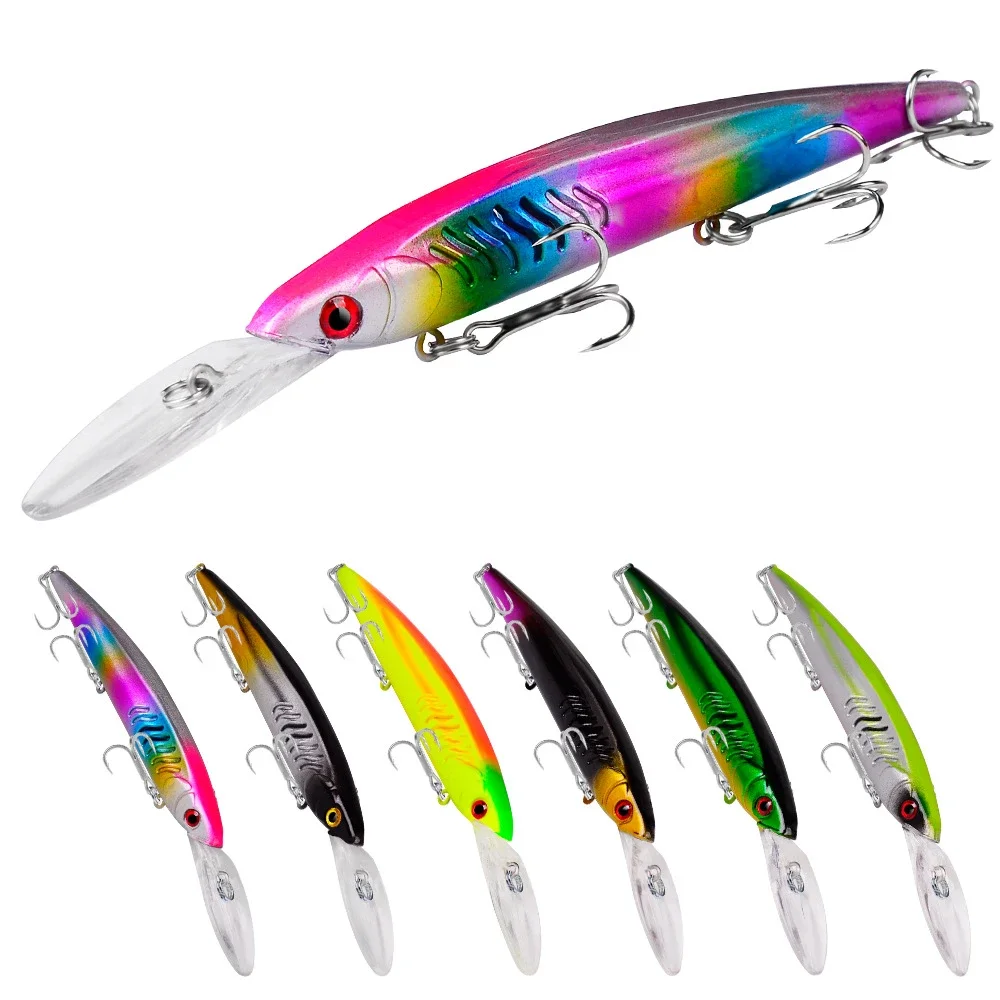 Señuelo duro Minnow Crankbait 15 cm – Ojos 3D para depredadores - imagen 5