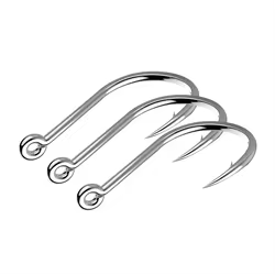 Juego de 50 Uds de anzuelos de pesca con púas, anzuelo de carpa de un solo círculo, anzuelo de mar de acero rico en carbono, accesorios de pesca con mosca, aparejos