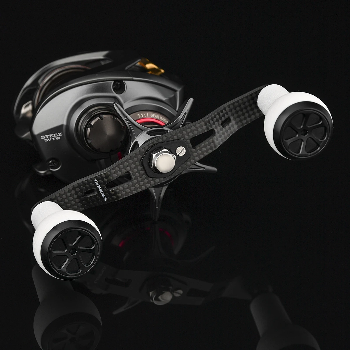 GOMEXUS-mango eléctrico de carbono para Daiwa Tatula Coastal Lexa CC80 Shimano Curado 300K DHSV Abu Revo Okuma Baitcaster carrete 105mm - imagen 2