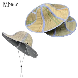 Sombrero de pesca paja plegable ala grande transpirable unisex