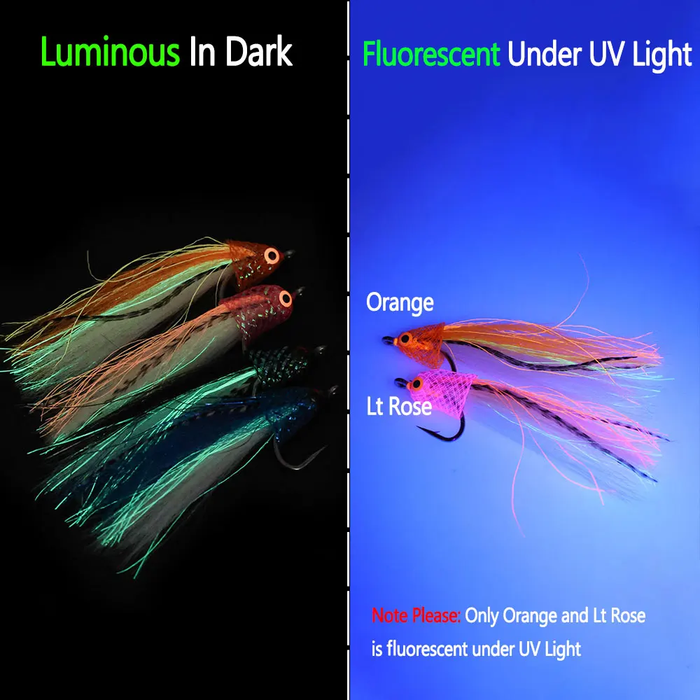 Bimoo 4/0 2pcs 4.33inch 3D Fish Eyes Big Bait Fish Streamer Stainless Steel Minnow Streamer Trout Pike Musky Sea Fishing Lures - imagen 4