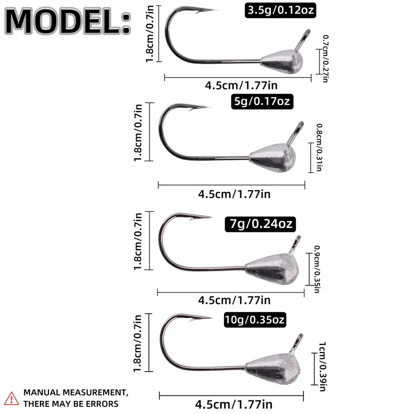 Cabezales Jig Head gota para vinilo – Agua dulce y salada - imagen 4