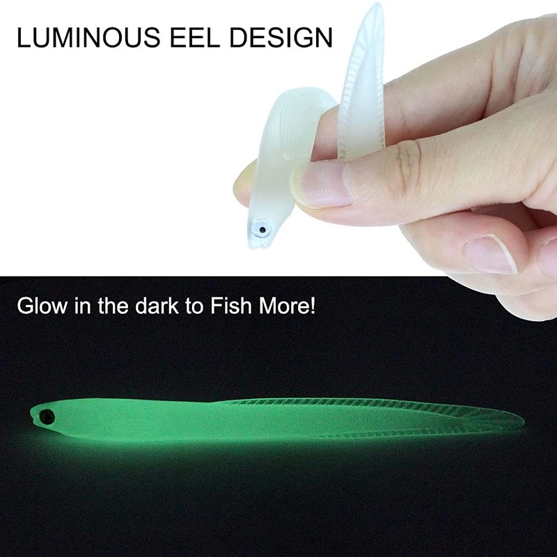PRO BEROS-SEÑUELOS blandos de Anguila de 5 piezas, señuelos artificiales de 14cm y 6,3g, gusano de pesca de silicona, Lucio, pececillo, Swimbait, Jigging, cebos de plástico - imagen 4