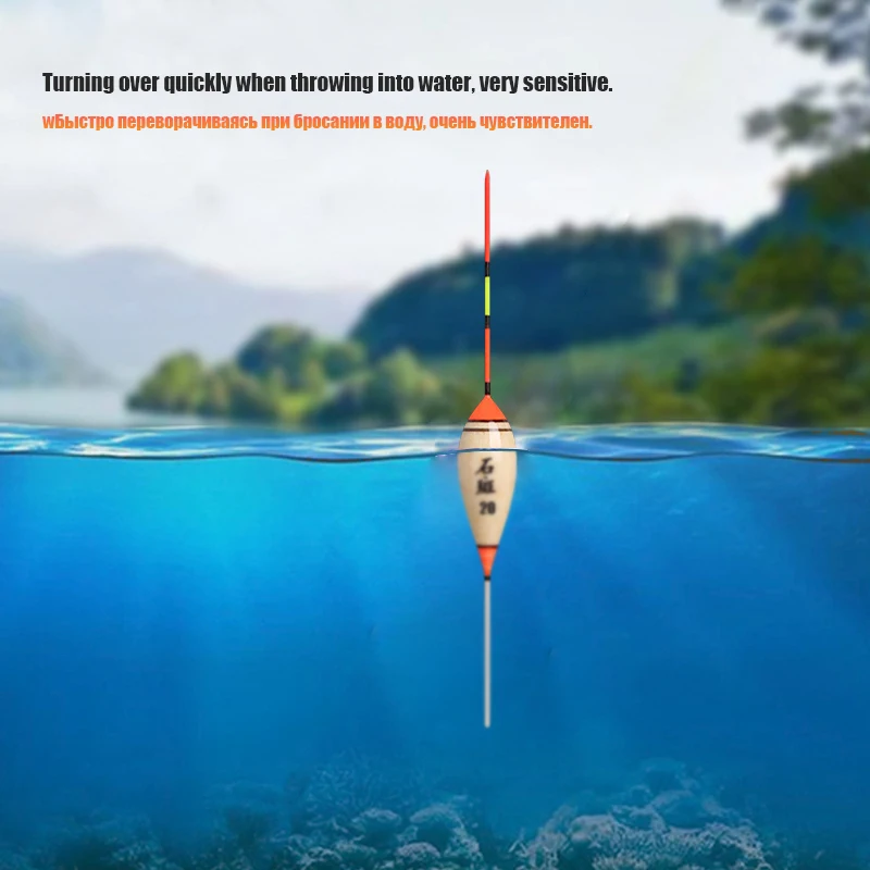 5 unids/lote flotadores de pesca Balsa Flotteur Peche fabricantes de agua y hielo poco profundos flotantes Bobbers seis modelos accesorios de pesca - imagen 2