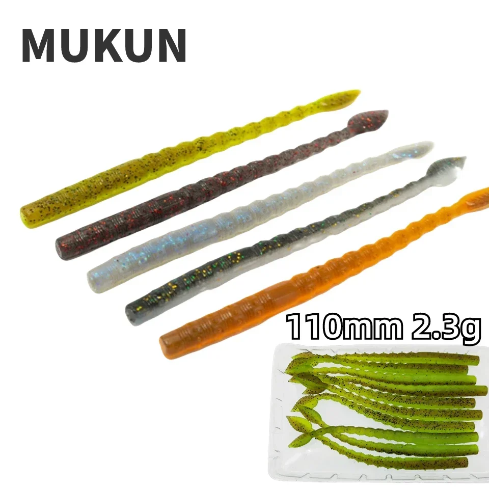 MUKUN-cebo suave Finesse Stick, 11cm, 2,3g, gusano de silicona, pececillo flotante, Swimbait Wobblers, Lucio de agua dulce, Señuelos de Pesca blandos - imagen 2