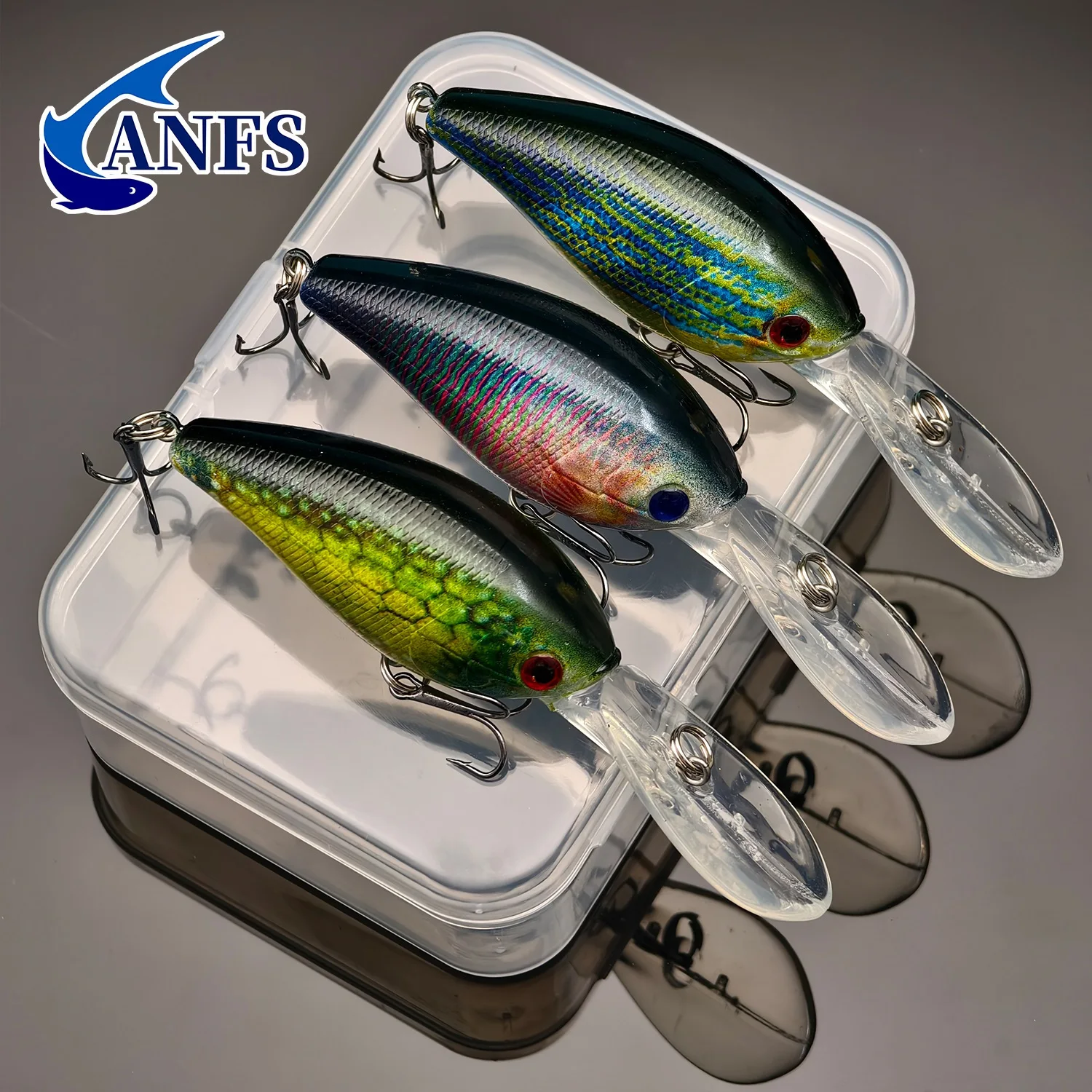ANFS 3 uds/1 Uds Señuelos de pesca Crankbait -10cm/ 3,93 pulgadas, 12,5g/0,42oz, Material ABS duradero-para entusiastas de la pesca de lubina y Lucio - imagen 3