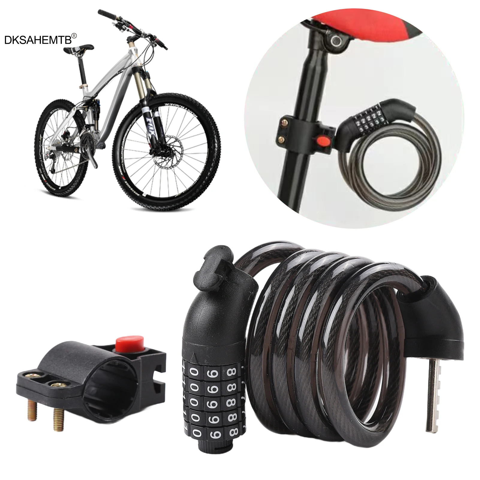 Contraseña de bloqueo de bicicleta antirrobo, accesorio de bloqueo de cadena de bicicleta eléctrica portátil para bicicleta de montaña y carretera, accesorios de ciclismo - imagen 4