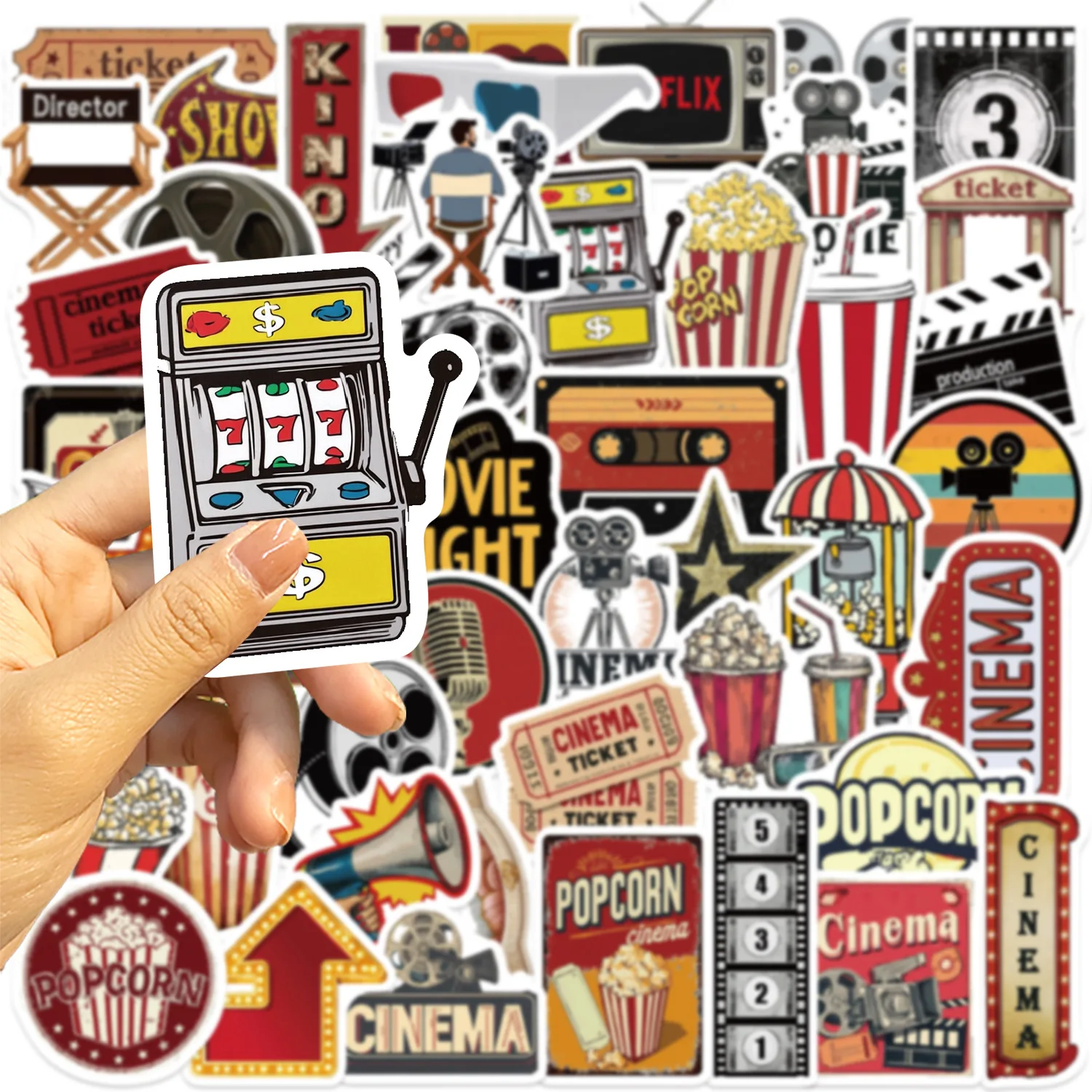 50 Uds. De pegatinas de película Retro DIY para teléfono, guitarra, portátil, maleta, botella de agua, pegatinas impermeables, juguetes - imagen 5