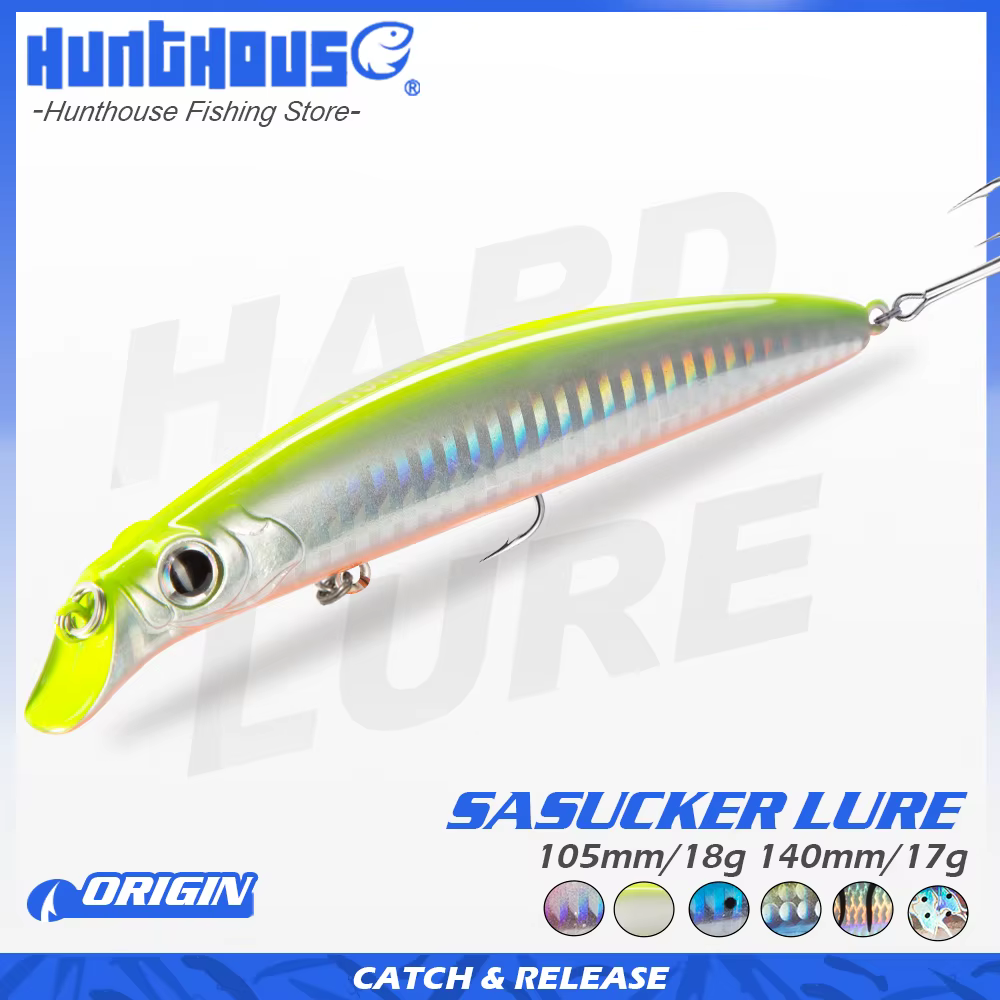 Hunthouse Sasuck Jerkbait flotante sin labios – Para lubina 140mm 17g