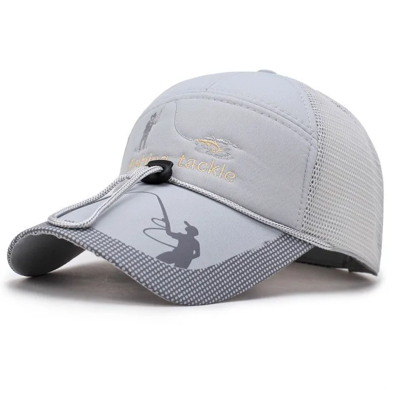 Gorra de pesca de malla con cordón ajustable, visera deportiva Unisex, multifunción, 2023 - imagen 5
