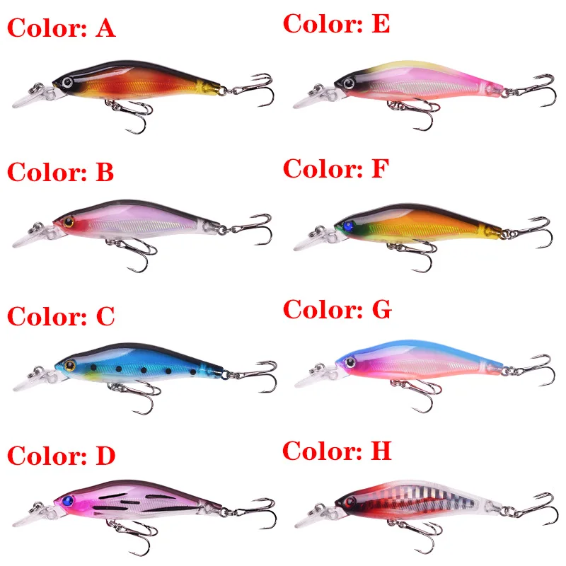 Explore la amplia gama de señuelos de pesca vibrantes con opciones de color A-H