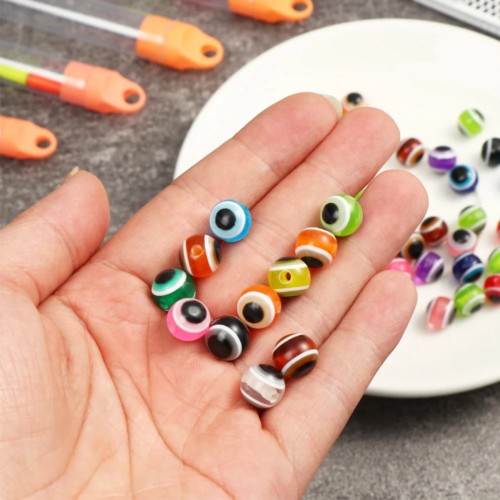 Cuentas de pesca de ojo de pez de colores mixtos, aparejos de pesca de lubina DIY, 50/60/100 piezas, 4/5/6/8/10/12mm
