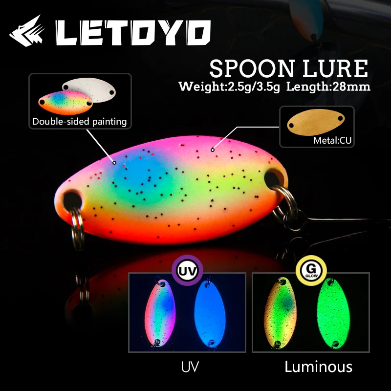 Spinner LETOYO UV doble paint 3,5g – Cuchara para trucha - imagen 3