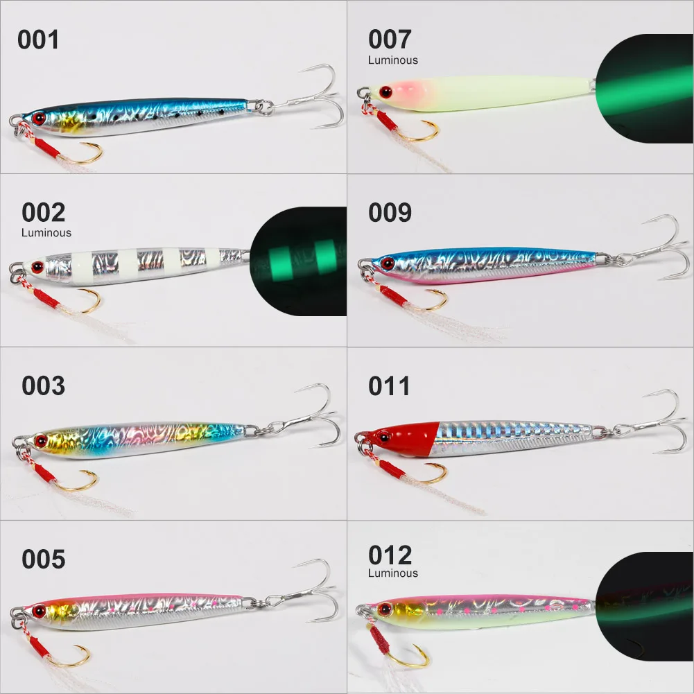 Noeby-señuelo de pesca con plantilla de Metal, Jigging lento, 21g, 28g, 40g, cuchara de Jigging de fundición larga, cebo duro Artificial para pesca en el mar - imagen 4