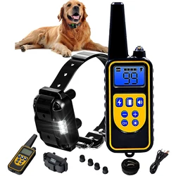 Collar de entrenamiento eléctrico para perros, Collar impermeable para corteza de perro, mascota con Control remoto, dispositivo antiladridos recargable, Collar de choque