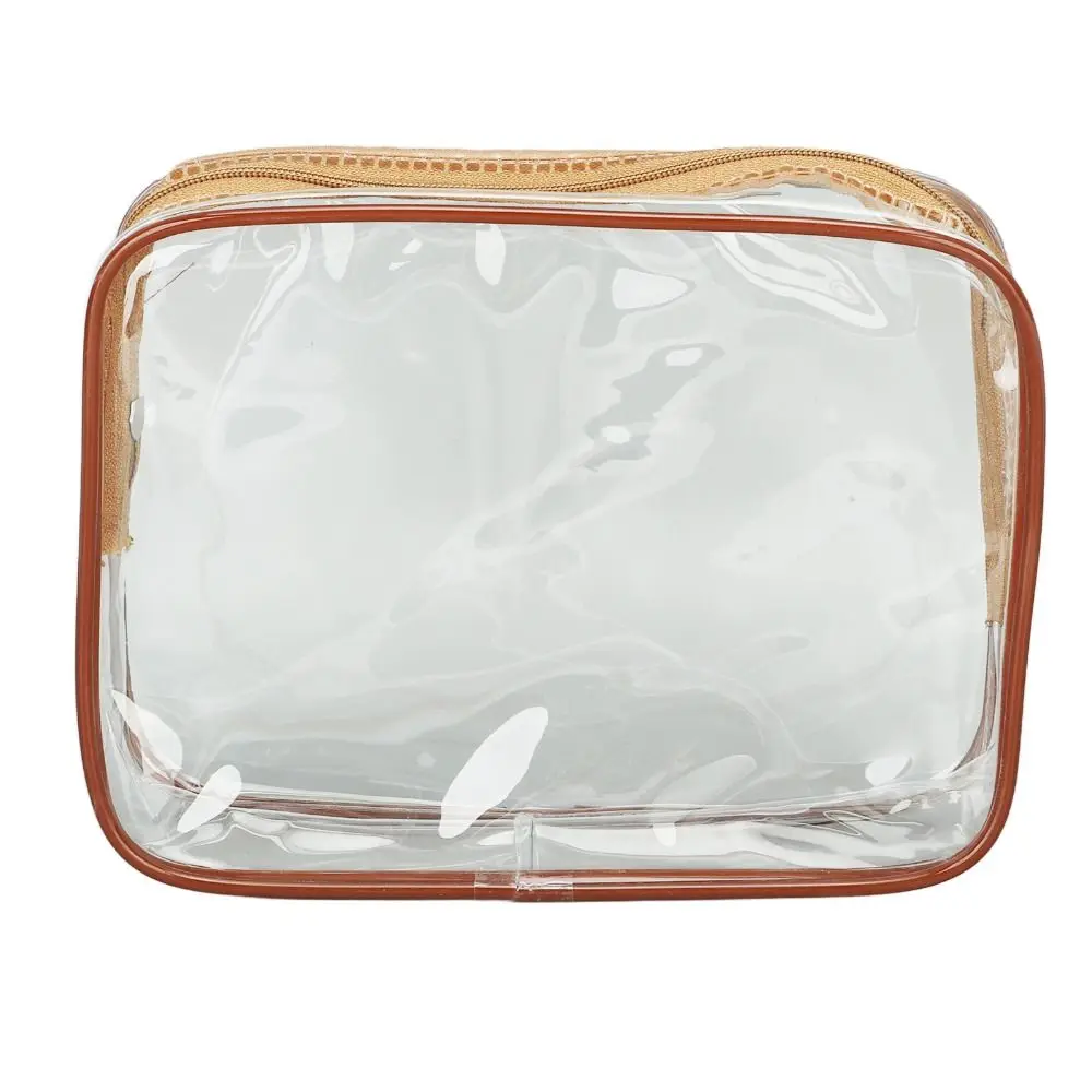 3 unids/set bolsas de viaje transparentes de PVC correas de manija de cierre de cremallera bolsas de cosméticos transparentes bolsa de aseo de viaje impermeable uso de viaje - imagen 5