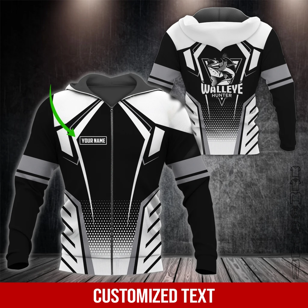 PLstar Cosmos Sudadera pesca 3D personalizada – Cremallera unisex - imagen 3