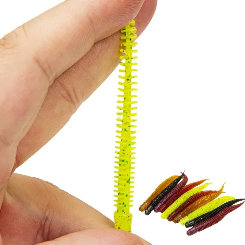 MUKUN nuevo 20 piezas pesca pequeño gusano cebo señuelo 50mm 0,56g Leurre Peche calamar aparejos de pesca lubina Pike - imagen 5