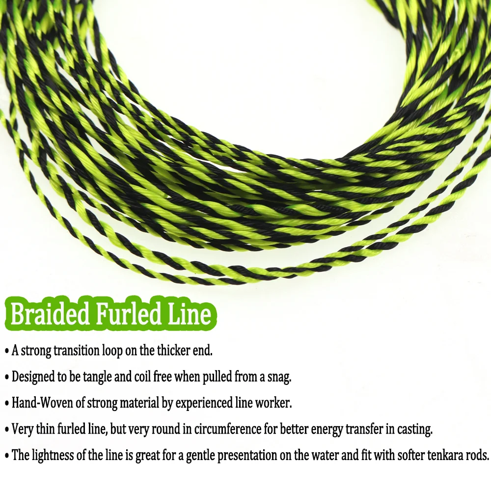 12FT/13FT High Strength Tenkara Fly Fishing Line Furled Leader Fly Line Double Color Braided Fishig Line With7cm Transition Loop - imagen 3