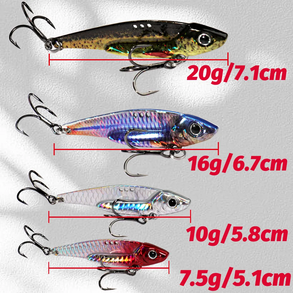 GOBAIT-cuchara giratoria de Metal, anzuelo triple giratorio de 7,5g, 10g, 16g, 20g, VIB, aparejos de Pesca, señuelo de Pesca - imagen 3