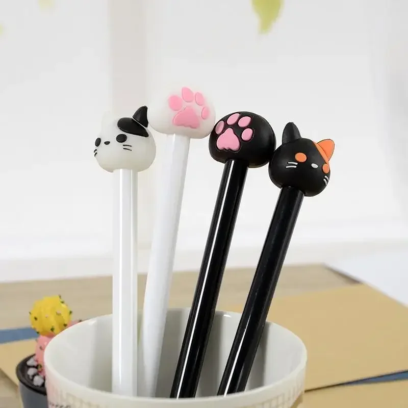 Nuevo 10 unids/set bolígrafo de Gel de gato Kawaii, tinta negra con garra bonita para escribir, papelería, suministros escolares de oficina, bolígrafos de dibujo creativos para estudiantes - imagen 3