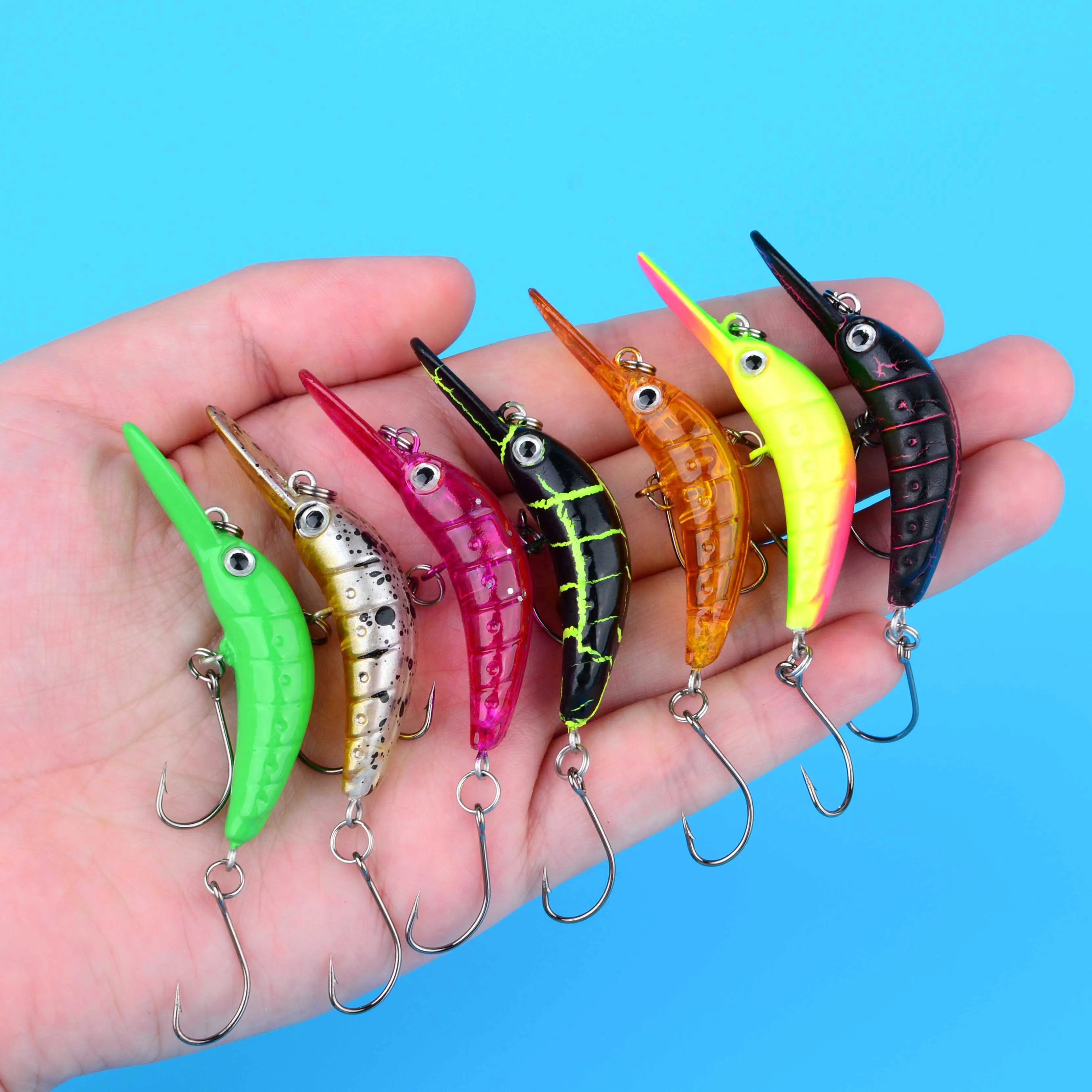 Señuelo Minnow Mini Crankbait afilado para lubina y trucha