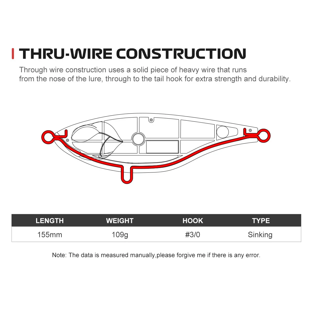 NOEBY-señuelo de pesca con cebo en Twitch en alta mar, 155mm, 109g, cebo duro Artificial que se hunde, atún GT, Señuelos de pesca de agua salada - imagen 4